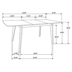 Alfredo Dining Room Set Natural Walnut and Grey - 108080-S5