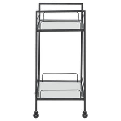 Curltis Serving Cart with Glass Shelves Clear and Black - 181065
