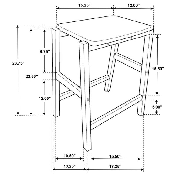 Hollis 3-piece Kitchen Island Counter Height Table with Stools Brown and White - 122246-S3