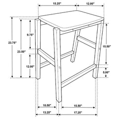 Hollis 3-piece Kitchen Island Counter Height Table with Stools Brown and White - 122246-S3