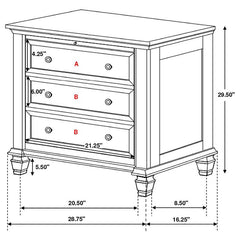 Sandy Beach 5-piece Eastern King Bedroom Set Cream White - 201309KE-S5