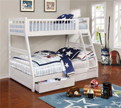 Ashton 2-drawer Wood Twin Over Full Bunk Bed White - 460180