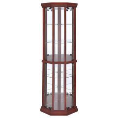 Appledale 6-shelf Corner Curio Display Cabinet Medium Brown - 3393
