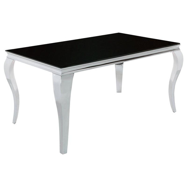 Carone Rectangular Dining Table Chrome and Black - 105071