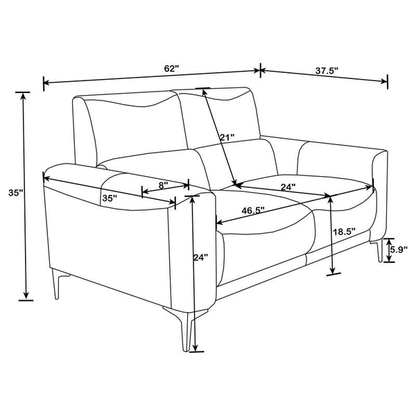Glenmark 2-piece Upholstered Track Arm Sofa Set Taupe - 509731-S2