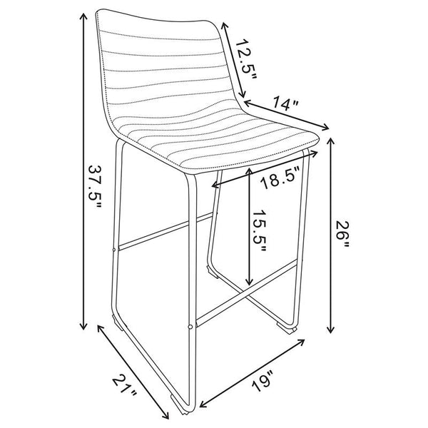 Zuni Faux Leather Upholstered Counter Stool Blue (Set of 2) - 107208