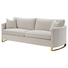 Corliss Upholstered Arched Arm Sofa Beige - 508821