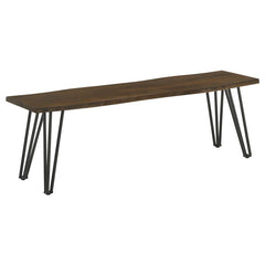 Topeka Live-edge Dining Bench Mango Cocoa and Gunmetal - 193853