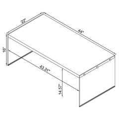 Opal Rectangular Glass Frame Coffee Table White High Gloss - 704148
