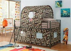 Camouflage Twin Tent Loft Bed Army Green - 460331