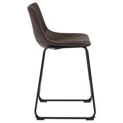 Michelle Armless Counter Height Stools Two-tone Brown and Black (Set of 2) - 102535