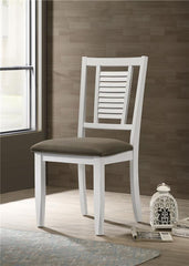 Appleton Ladder Back Dining Side Chair White and Brown (Set of 2) - 110412