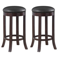 Aboushi Swivel Bar Stools with Upholstered Seat Brown (Set of 2) - 101060