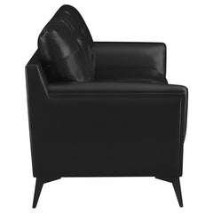Moira 2-piece Upholstered Wedge Arm Tufted Sofa Set Black - 511131-S2