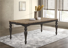 Bridget Rectangular Dining Table Brown Brushed and Charcoal Sandthrough - 108221