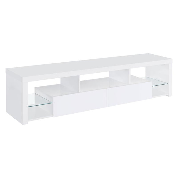 Jude 2-drawer Engineered Wood 71" TV Stand High Gloss White - 704251