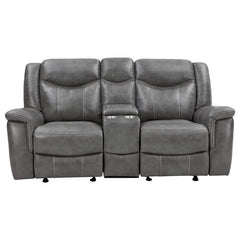 Conrad Upholstered Padded Arm Glider Loveseat Grey - 650355