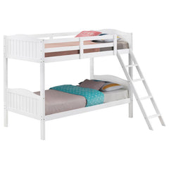 Arlo Wood Twin Over Twin Bunk Bed White - 405053WHT