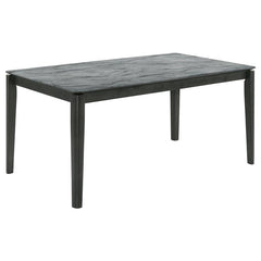 Stevie Rectangular Faux Marble Top Dining Table Grey and Black - 115111SLT