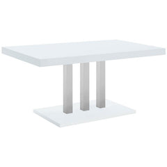 Brooklyn Rectangular Dining Table White High Gloss and Chrome - 193811