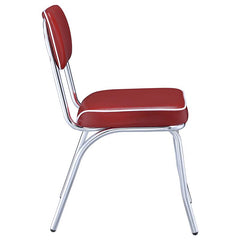 Retro Open Back Side Chairs Red and Chrome (Set of 2) - 2450R