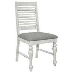 Aventine Ladder Back Dining Side Chair with Upholstered Seat Vintage Chalk and Grey (Set of 2) - 108242