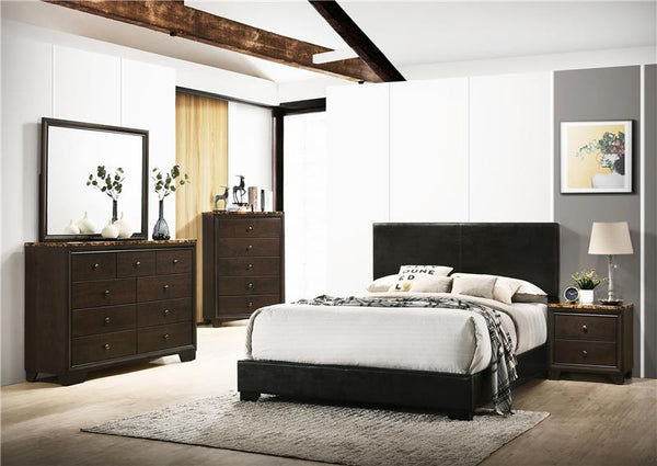 Conner Upholstered Full Panel Bed Black - 300260F
