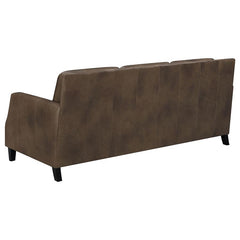 Leaton Upholstered Recessed Arm Sofa Brown Sugar - 509441