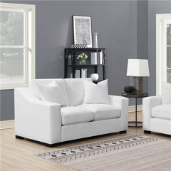 Ashlyn Upholstered Sloped Arm Loveseat White - 509892