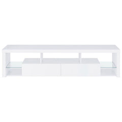 Jude 2-drawer Engineered Wood 71" TV Stand High Gloss White - 704251
