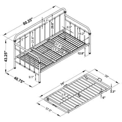 Livingston Metal Twin Daybed with Trundle Dark Bronze - 300398