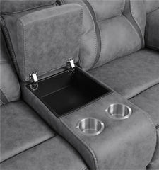 Higgins 3-piece Upholstered Motion Reclining Sofa Set Grey - 602261-S3