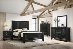 Sandy Beach Wood Queen Panel Bed Black - 201321Q