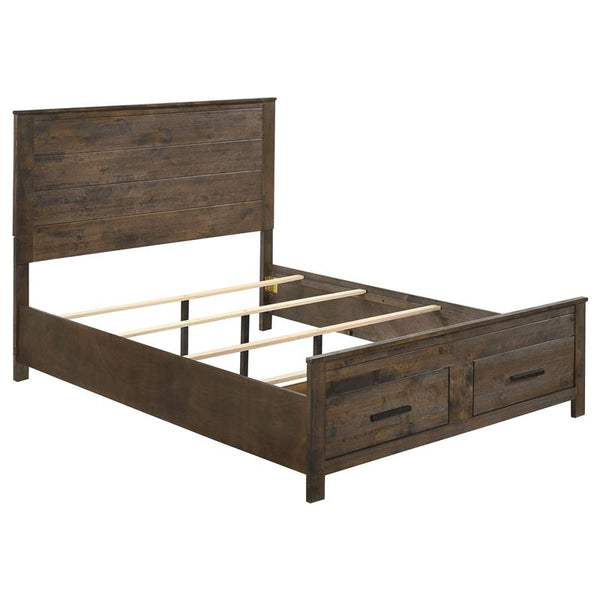 Woodmont Wood Queen Storage Panel Bed Rustic Golden Brown - 222631Q