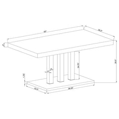 Brooklyn Rectangular Dining Table White High Gloss and Chrome - 193811