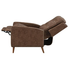 Davidson Upholstered Tufted Push Back Recliner Brown - 609566