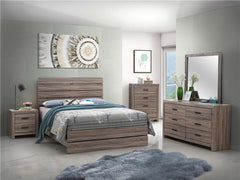 Brantford Wood Eastern King Panel Bed Barrel Oak - 207041KE