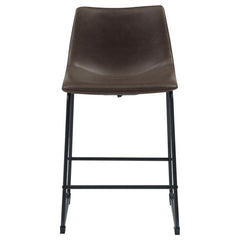 Michelle Armless Counter Height Stools Two-tone Brown and Black (Set of 2) - 102535