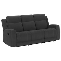 Brentwood 3-piece Upholstered Reclining Sofa Set Black - 610284-S3