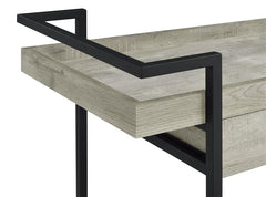 Ventura 2-tier Bar Cart with Storage Drawer Grey Driftwood - 181005