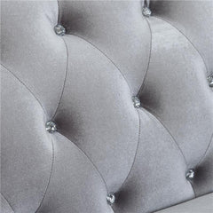 Frostine Upholstered Rolled Arm Tufted Sofa Silver - 551161