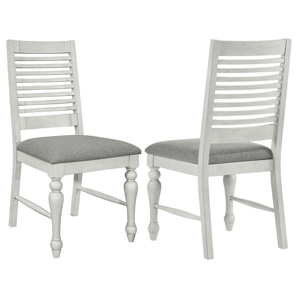 Aventine Ladder Back Dining Side Chair with Upholstered Seat Vintage Chalk and Grey (Set of 2) - 108242