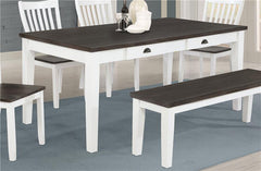 Kingman 4-drawer Dining Table Espresso and White - 109541