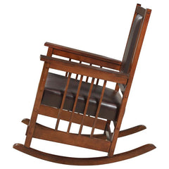 Ida Upholstered Rocking Chair Tobacco and Dark Brown - 600058