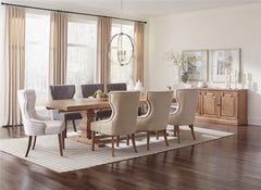 Florence Double Pedestal Dining Table Rustic Smoke - 180201
