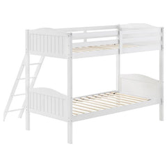 Arlo Wood Twin Over Twin Bunk Bed White - 405053WHT