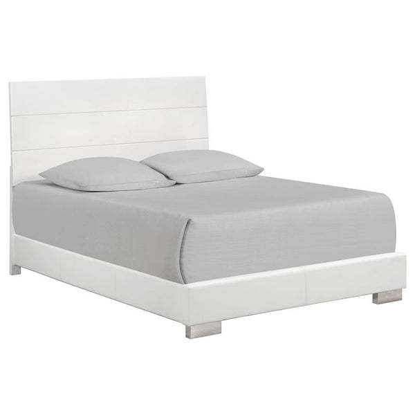 Felicity Wood California King Panel Bed White High Gloss - 203501KW