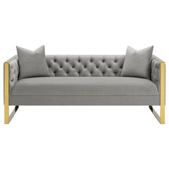 Eastbrook 2-piece Velvet Upholstered Tufted Sofa Set Grey - 509111-S2