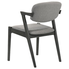 Stevie Upholstered Demi Arm Dining Side Chairs Brown Grey and Black (Set of 2) - 115112