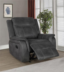Lawrence 3-piece Upholstered Reclining Sofa Set Charcoal - 603504-S3